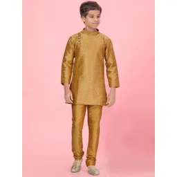 Aarika Boys Ethnic Motifs Printed Regular Pure Silk Kurta with Churidar-picture-28