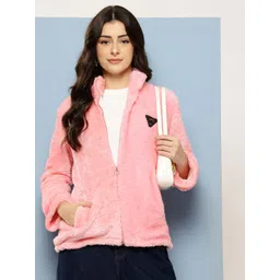 Aarika Faux Fur Trim Mock Collar Woollen Tailored Jacket-picture-41