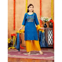 Aarika Girls Blue Embroidered Kurti-picture-40