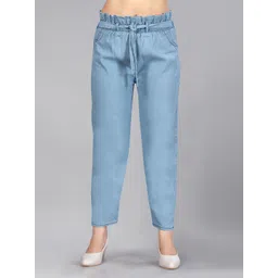 Aarika Girls Blue Flared Knitted Denim Palazzos-picture-23