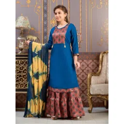 Aarika Girls Blue Printed Kurti image 3