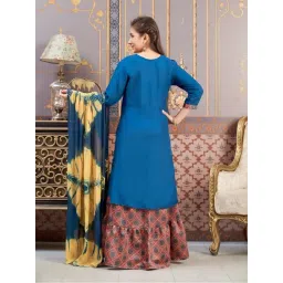 Aarika Girls Blue Printed Kurti image 2