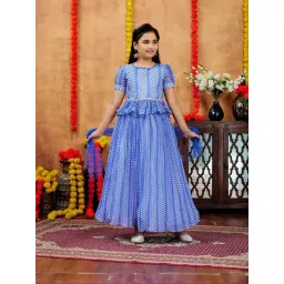 Aarika Girls Blue Printed Lehenga Choli Set-picture-18