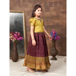 Aarika Girls Embellished Beads and Stones Ready to Wear Lehenga & image 5