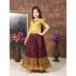 Aarika Girls Embellished Beads and Stones Ready to Wear Lehenga & image 4