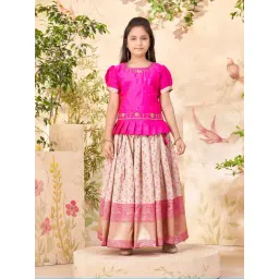 Aarika Girls Pink & Beige Embroidered Lehenga with Choli-picture-34