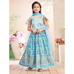 Aarika Girls Printed Beads and Stones Ready to Wear Lehenga & Blouse With Dupatta-picture-36