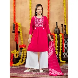 Aarika Girls Red Embroidered Kurti-picture-20