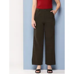 Aarika Green Crepe Solid Pants-picture-19