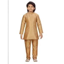 Aarika Kids Beige Self Design Full Sleeves Kurta with Pyjamas-picture-28