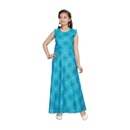 Aarika Kids Blue Cotton Printed Dress-picture-34