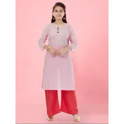 Aarika Kids Girls Pink Colour Cotton Embroidery Kurti-picture-37