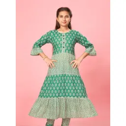 Aarika Kids Green Floral Print Kurti-picture-45