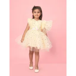 Aarika Kids Light Yellow Embellished Frock-picture-16