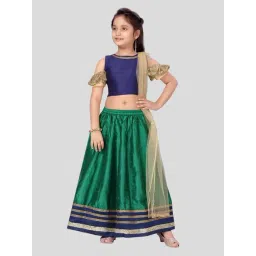 Aarika Kids Navy & Green Regular Fit Lehenga Cholis-picture-39