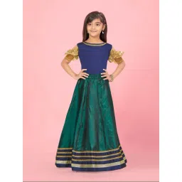 Aarika Kids Navy & Green Regular Fit Lehenga Cholis-picture-33