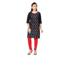Aarika Kids Navy & Red Printed Kurta with Leggings-picture-16