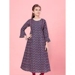 Aarika Kids Navy Floral Print Kurti-picture-14