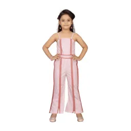 Aarika Kids Peach Chequered Jumpsuit-picture-13