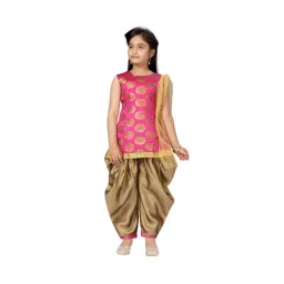 Aarika Kids Pink & Beige Self Design Kurta, Salwar with Dupatta-picture-24