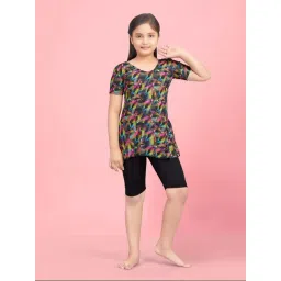 Aarika Kids Pink & Black Printed Swimming Top Set-picture-37