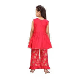 Aarika Kids Pink Floral Print Kurta with Palazzos image 2