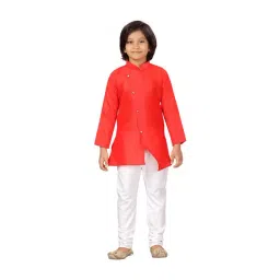 Aarika Kids Red & White Straight Fit Full Sleeves Kurta Set-picture-40