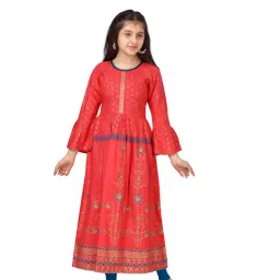 Aarika Kids Red Floral Print Full Sleeves Kurti-picture-39