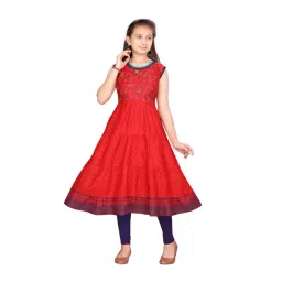 Aarika Kids Red with Yellow Printed Kurti with Leggingss-picture-26