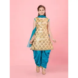 Aarika Kids Yellow & Blue Printed Kurti, Salwar with Dupatta-picture-26