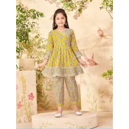 Aarika Kids Yellow Cotton Printed Kurti, Patiala & Salwar-picture-35