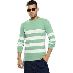 aarika Mens Winter Wear Green Colour Solid Woolen Sweater-picture-18