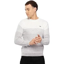 aarika Mens Winter Wear White-Sea Green Colour Solid Woolen Sweater-picture-25