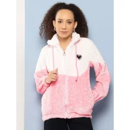 Aarika Peach Faux Fur Solid Long Sleeves Jacket-picture-20