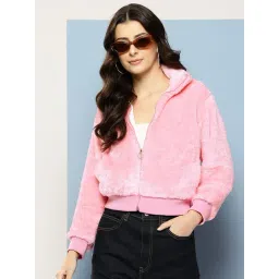 Aarika Pink Regular Fit Fur Jacket-picture-19