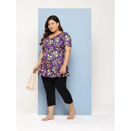 Aarika Plus Size Floral Printed Swimming Dress-picture-23