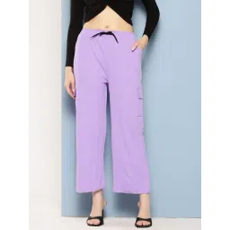 Aarika Purple Nylon Solid Pants-picture-17