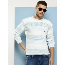 Aarika Self Design Striped Woollen Pullover-picture-22