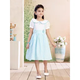 Aarika Striped Peter Pan Collar Fit & Flare Midi Dress-picture-17