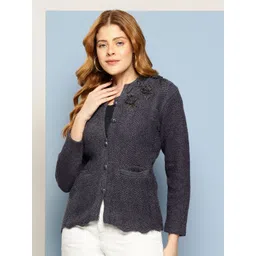 Aarika Women Chevron Woollen Cardigan-picture-42