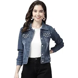 aarika Womens Blue Colour Solid Denim Jacket-picture-41