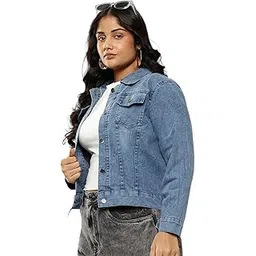 aarika Womens Blue Colour Solid Denim Jacket-picture-42