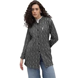 aarika Womens Casual Wear Black Colour Abstract Woolen Cardigan-picture-35