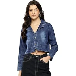 aarika Womens Casual Wear Blue Colour Solid Denim Jacket-picture-11
