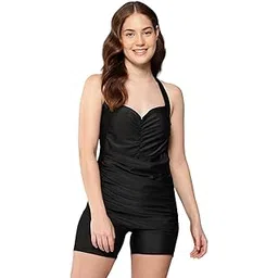 aarika Womens Sports Wear Black Colour Solid Nylon Padded Swim Dress-(XS-XL)-(SW-W-SHM-AB-511-BLACK-42)-picture-54