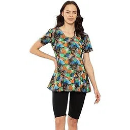 aarika Womens Sports Wear Orange-Black Colour Printed Nylon Swim Suit-(XS-4XL)-(SW-W-SHM-CA-1112-ORANGE-46)-picture-31