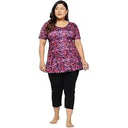 aarika Womens Sports Wear Rani-Black Colour Floral Print Nylon Plus Size Swim Suit-(XS-4XL)-(SW-W-P-SHM-C-1120-RANI-38)-picture-48