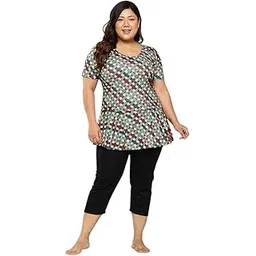 aarika Womens Sports Wear Sea Green-Black Colour Check Print Nylon Plus Size Swim Suit-picture-32