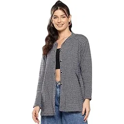 aarika Womens Winter Wear Black Colour Solid Woolen Cardigan-picture-49