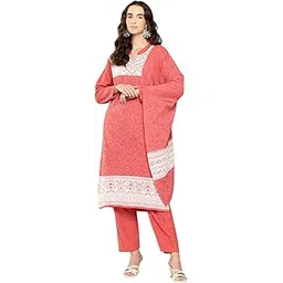 aarika Womens Winter Wear Gajri Colour Solid Woolen Kurti Pant Set With Dupatta-(S-L)-(KP-W-MD-1005-GAJRI-S)-picture-28